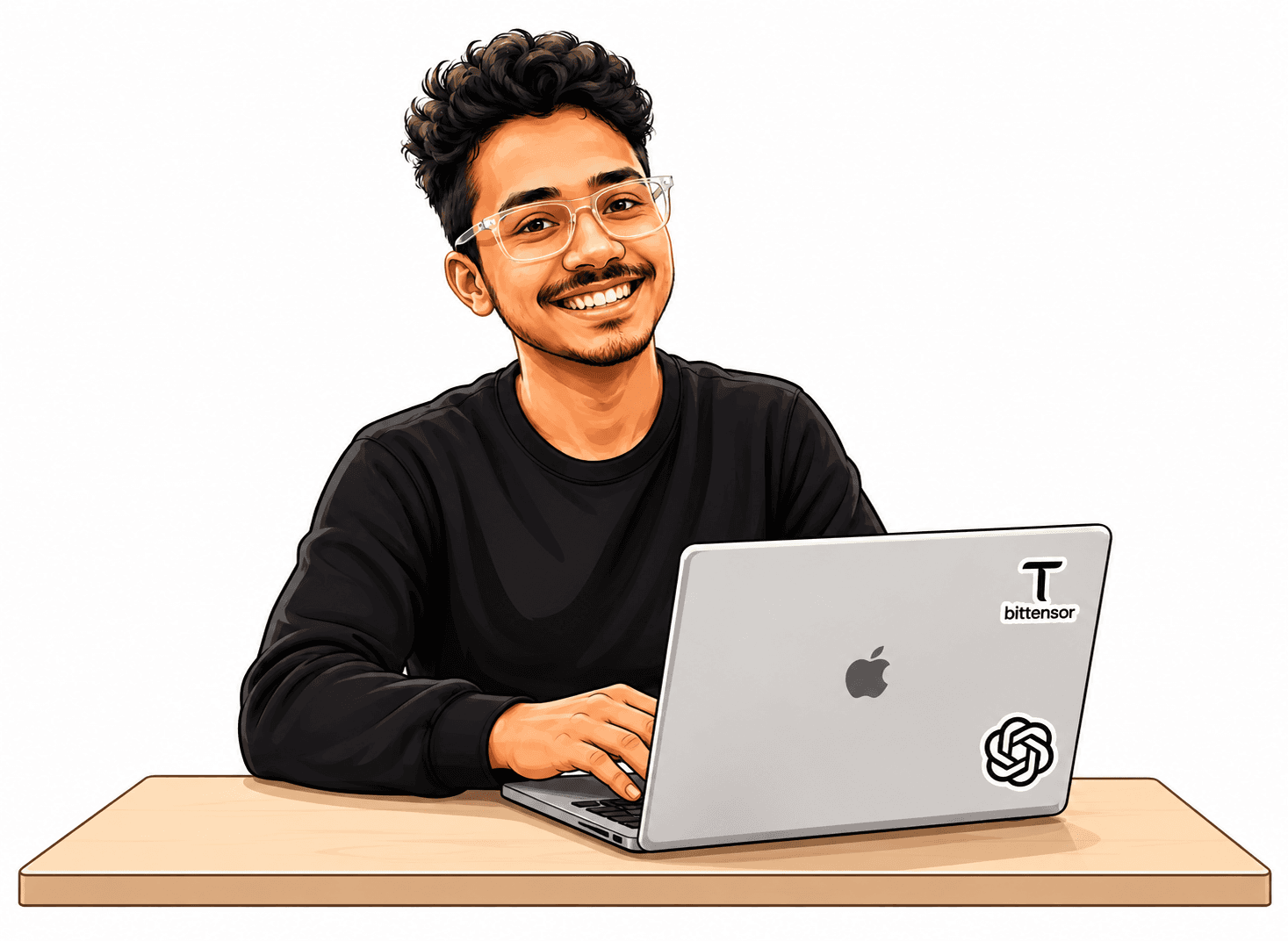 Subarna Basnet at his desk